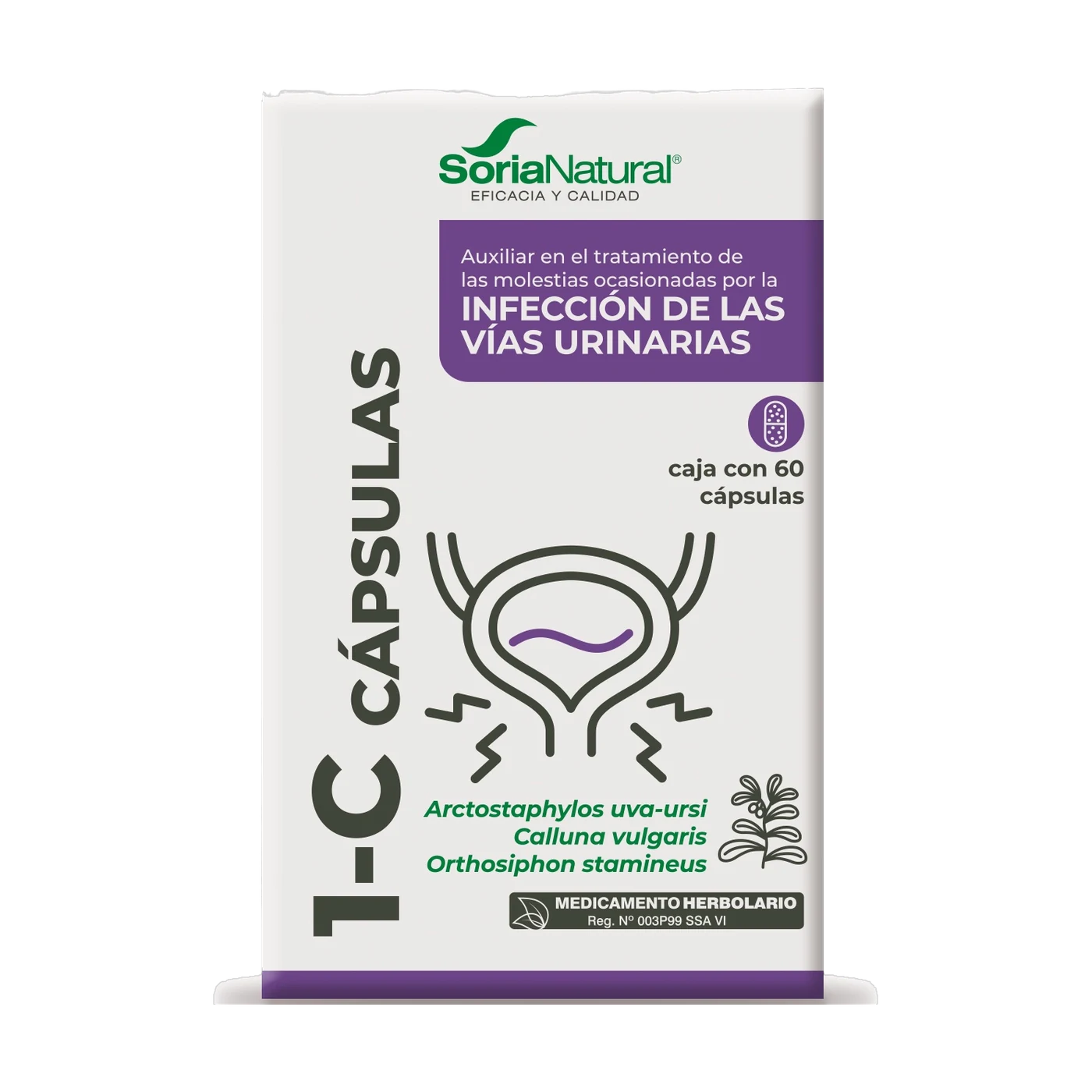 1-C cápsulas (gayuba, brezo, ortosifón) · 60 cápsulas