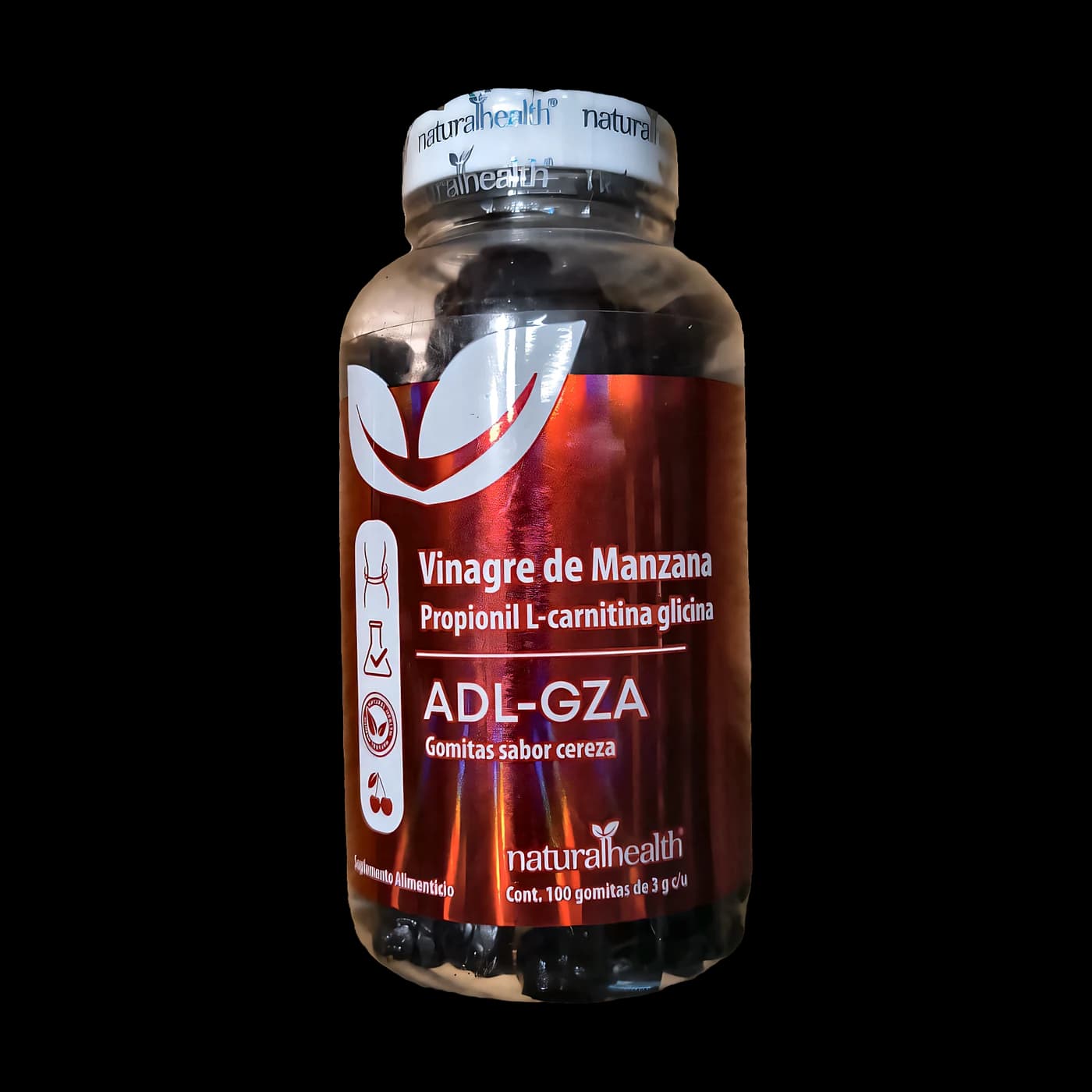 ADL-GZA vinagre de manzana · 100 gomitas sabor cereza